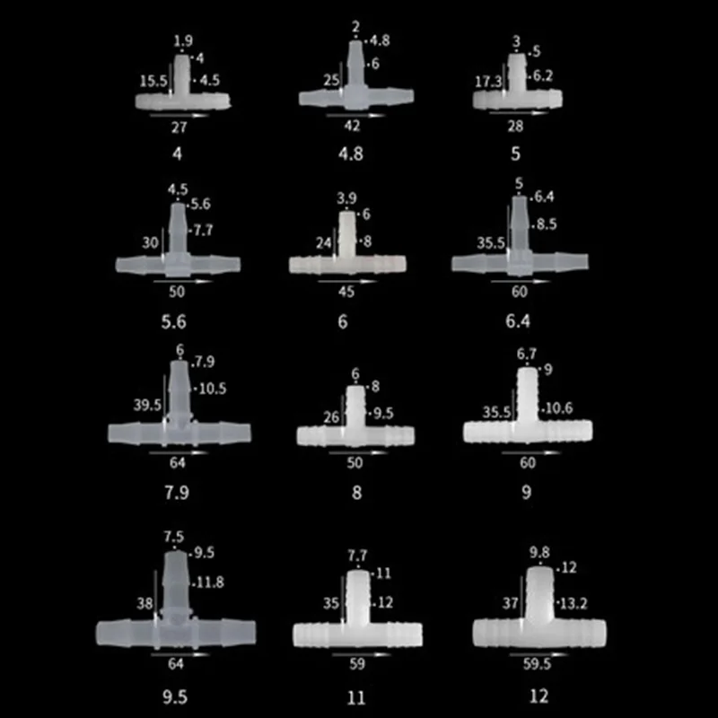 Равный тройник соединитель пластиковый ПП соединение пагода микро орошение