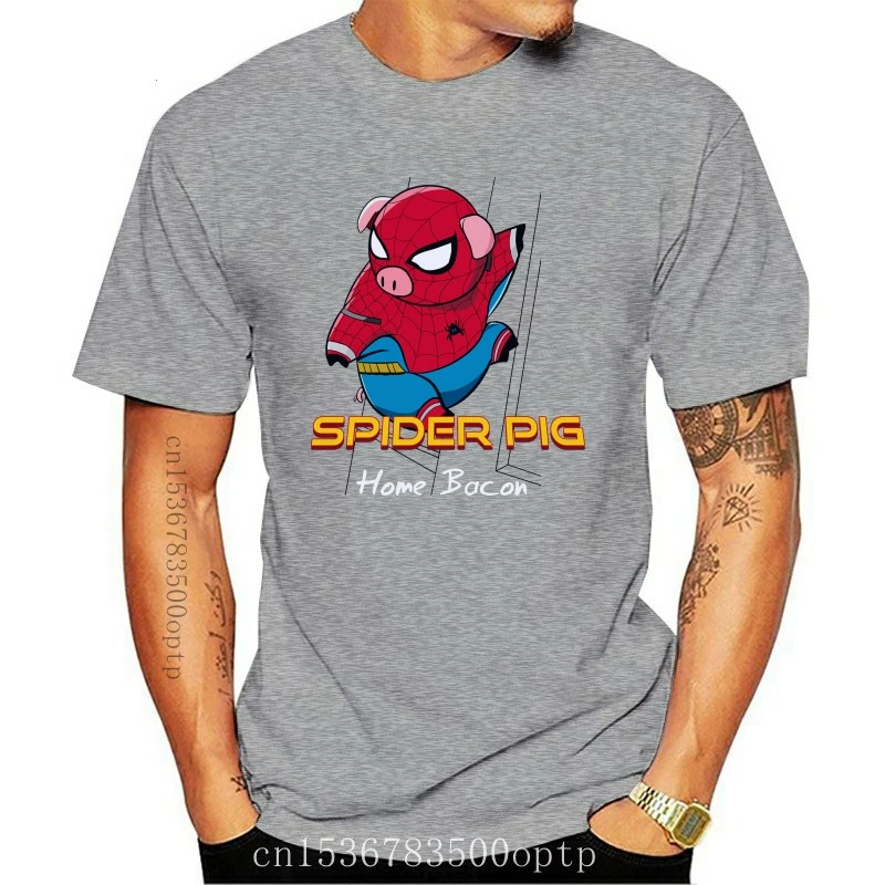 

New 100% Cotton 2021 Spider Pig T-shirt Men's Quality Short Sleeve S-6XL T-shirt