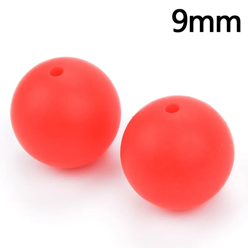 Scarlet red LOFCA 50 шт./партия 9 мм Силиконовые Бусы Длинные Прорезыватели для зубов еда без бисфенола-а класс детский Прорезыватель жевательные DIY ювелирные изделия ожерелье изготовление - Цвет: Scarlet red