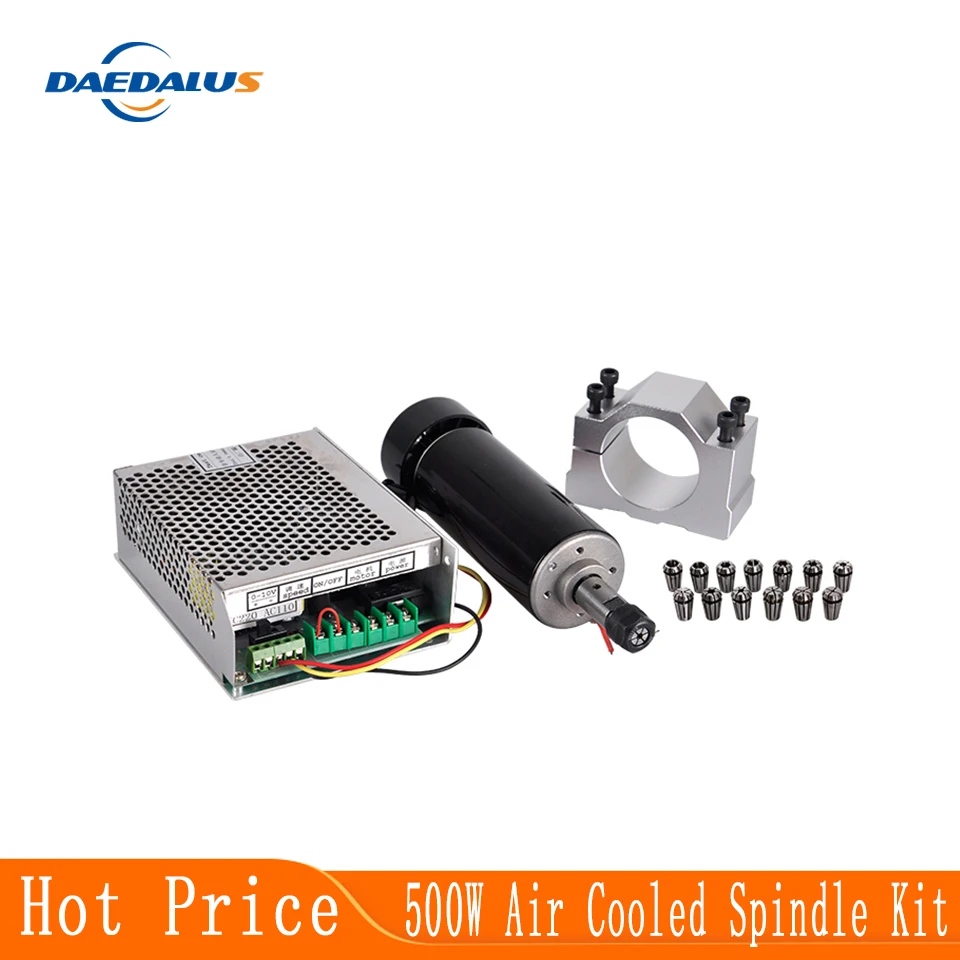 Шпиндель 500 Вт с воздушным охлаждением Фрезерный двигатель шпинделя 110В/220В