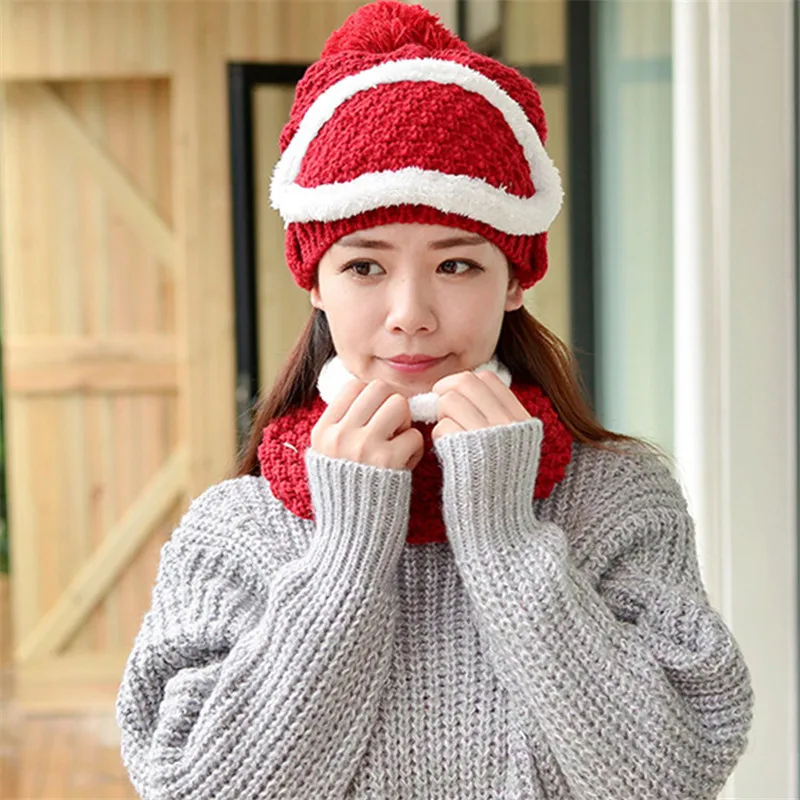 Новинка зимний толстый шарф шапка комплект теплые маски три комплекта Осень-зима