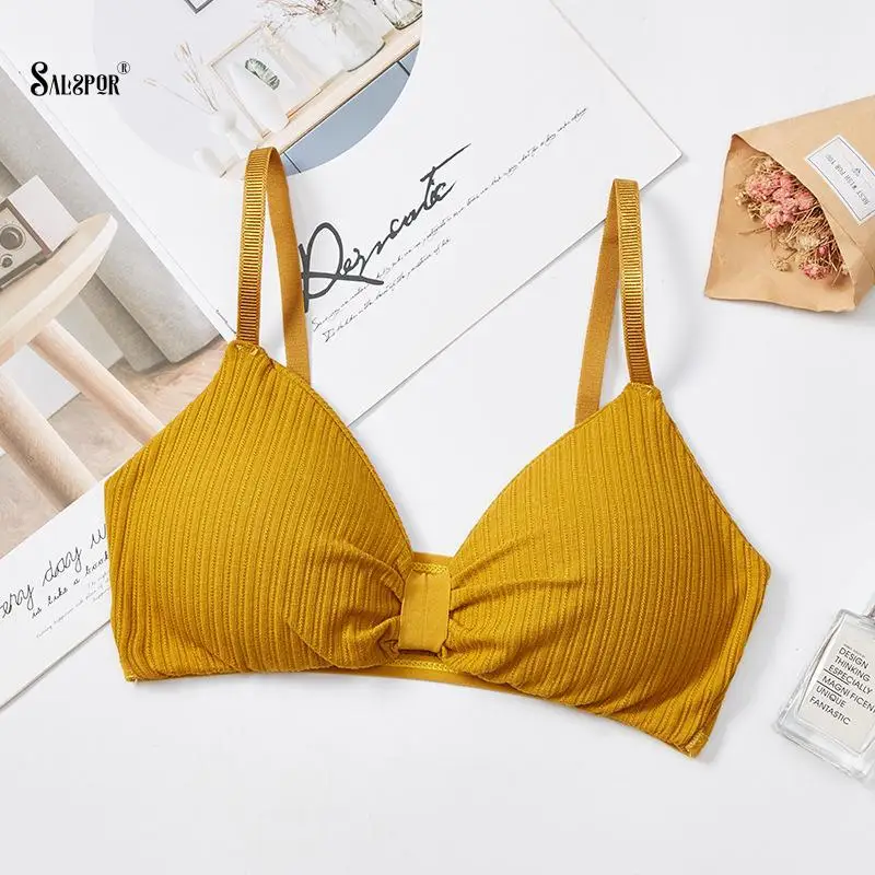

SALSPOR Women Sport Bra Wireless Push Up Breathable Padded Bralette Fashion Backless Soft Thin Comfortable Underwear