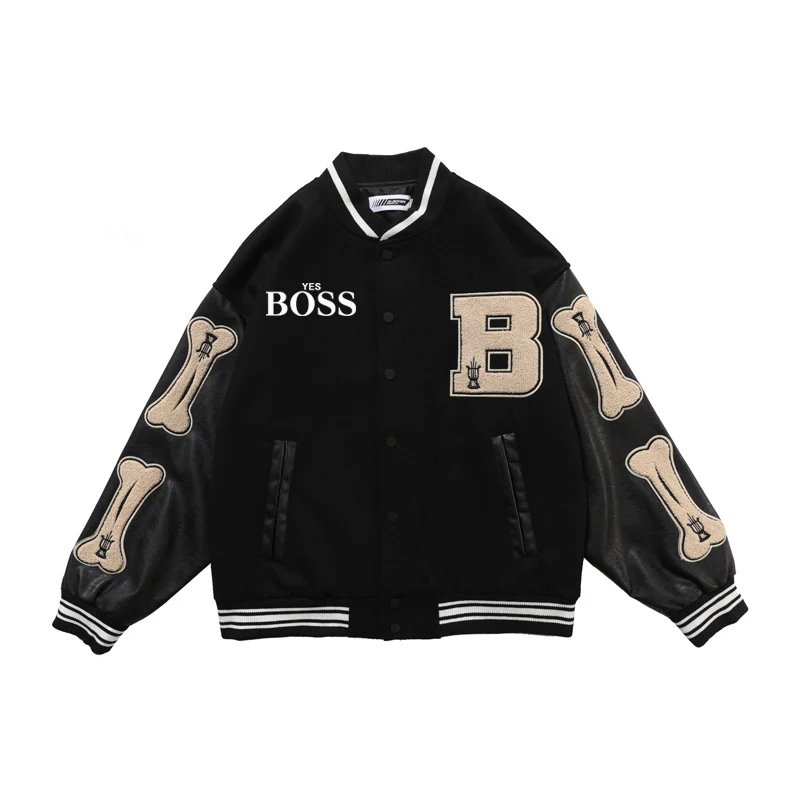 

Men's Spring Jacket Outerwear Patchwork College Bomber Jacket for Men Style Fashion Baseball Jacket Coat Men Clothing 2021