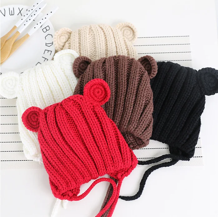 Новая модная детская зимняя шапка с помпонами для мальчиков и девочек зимние