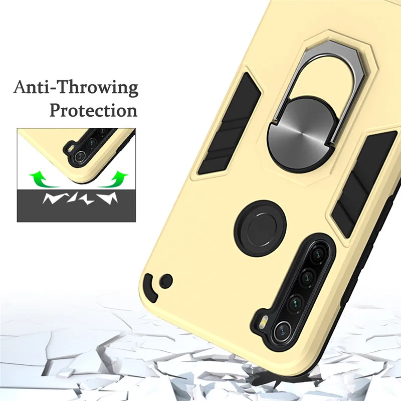Luxury Armor Shockproof Phone Case For Xiaomi Redmi Note 8T 8 7 6 Pro Redmi 5 Plus Mi 9T Pro Car Holder Ring Bumper Cases Shell