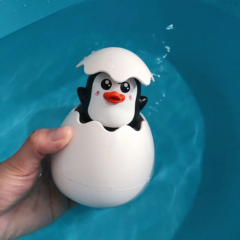 Детские игрушки для ванной с пингвином дождем яйцом Spay Water Little Duck Shower Детская
