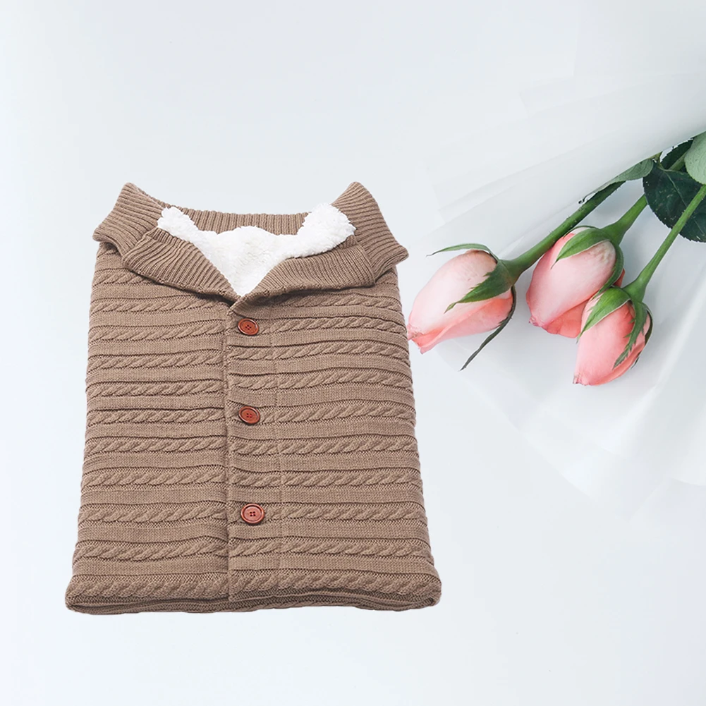 

Зимний теплый спальный мешок для новорожденных мальчиков и девочек, вязаные пеленки с пуговицами, пеленки, пеленки, одеяло для коляски, пост...