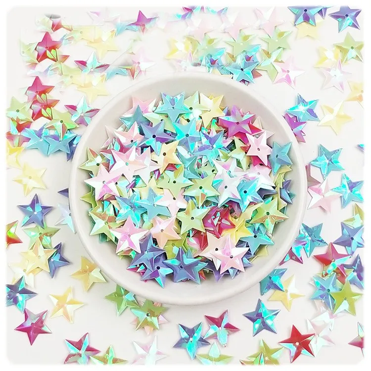 

20g 15mm Middle Hole Sequin Pentagram Loose Sequins Crafts Paillette Sewing Clothes Hat Decoration Diy Accessory Jewelery