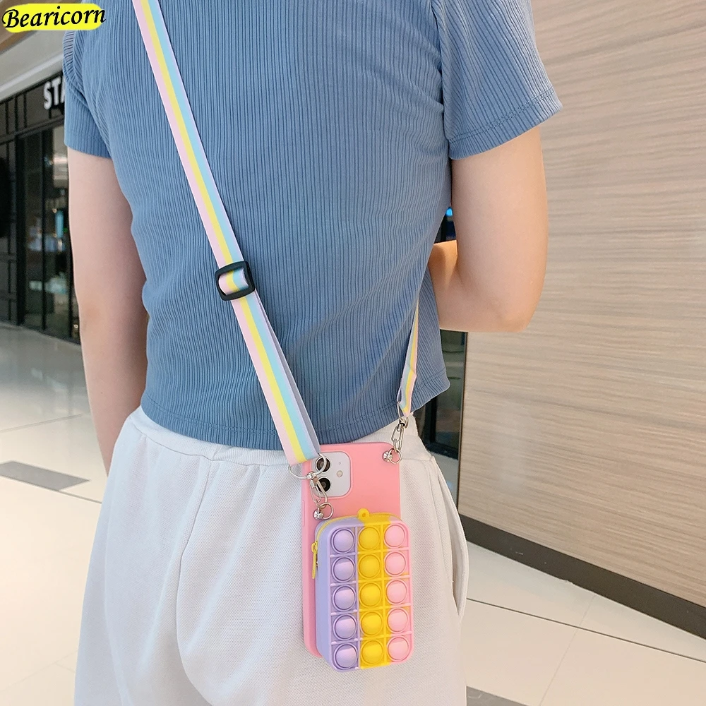 Coin Purses Pop Case Case For Huawei P30 P20 Pro P10 P50 P40 Lite E P Smart Z S Pro Plus 2019 2020 2021 Bubble Wallet Bags Cover