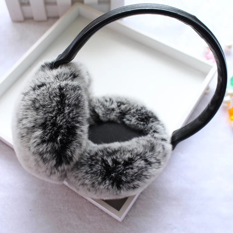 Женские и российские зимние наушники из 100% натурального меха кролика рекс теплые