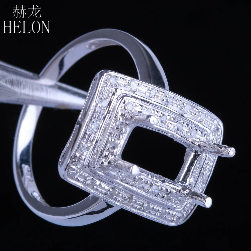 

Square 5x10mm Sterling Silver 925 Pave 0.2CT Natural Diamond Semi Mount Engagement Ring Setting For Women Fine Jewelry Best Gift