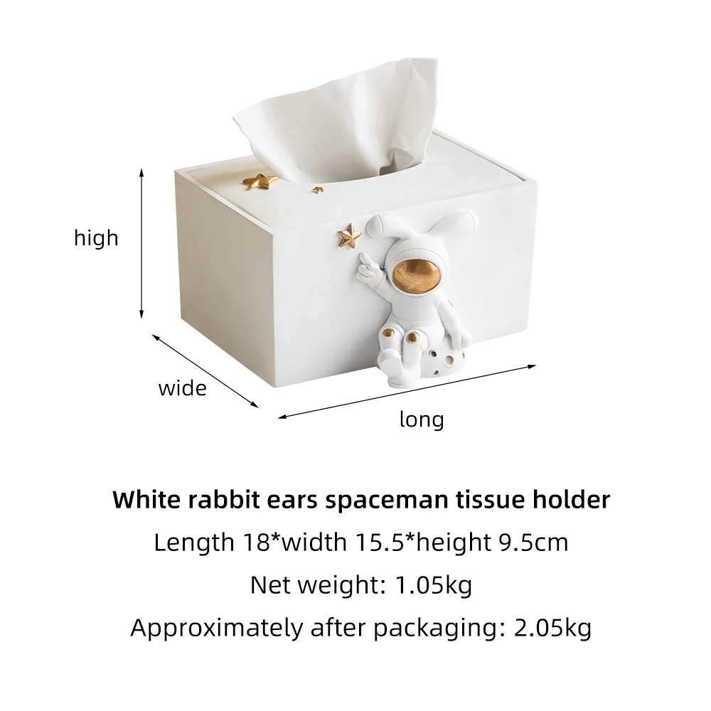 

Cute Astronaut Tissue Paper Box White Tissue Box Holder Home Napkin Holder Modern Home Kitchen Storage Organization Decor