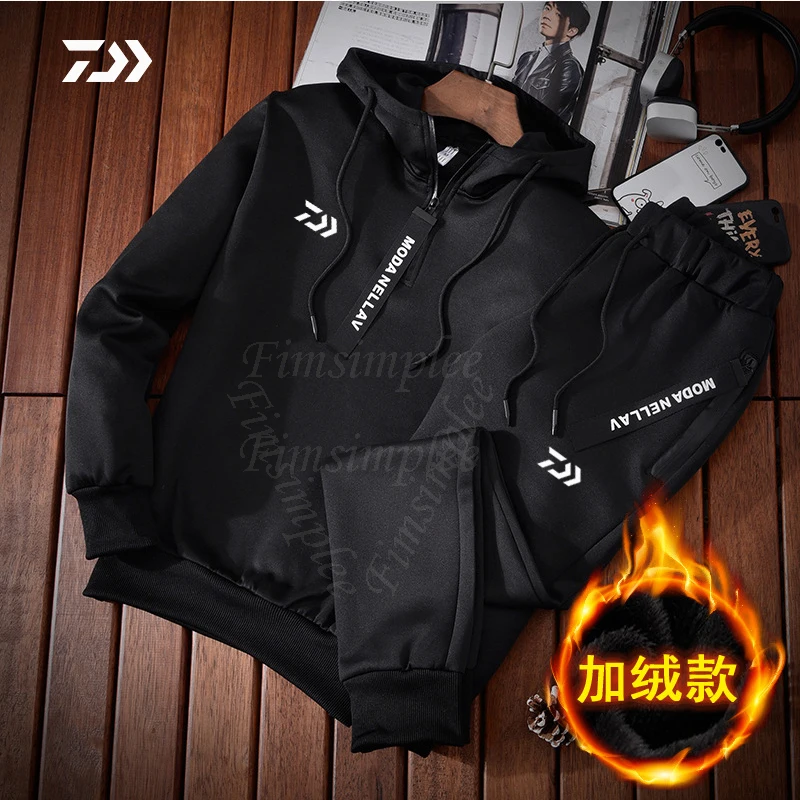 Одежда Daiwa зимние костюмы для рыбалки одежда толстовка с капюшоном утепленная