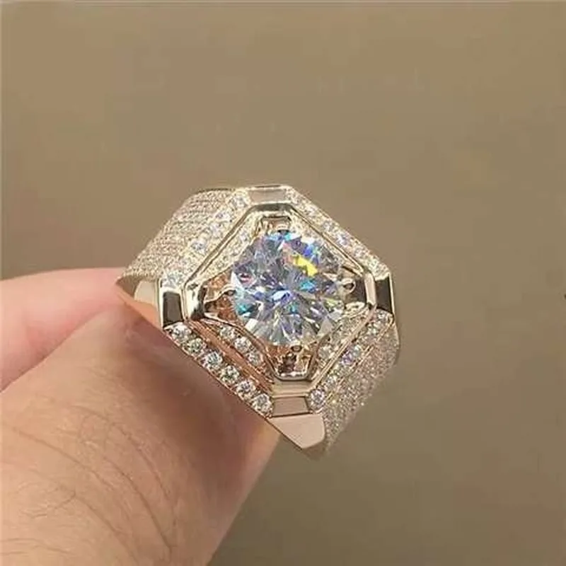 Мужские кольца с цирконом широкой версии модное креативное кольцо в виде зубца