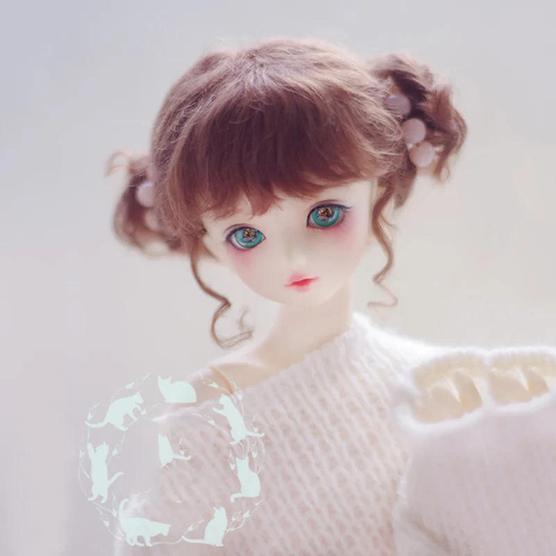 Bybrana BJD кукла с париком 1/8 1/6 1/4 гигантские Детские 1/3 мохер красный коричневый двойной пельменей волосы - Цвет: 1