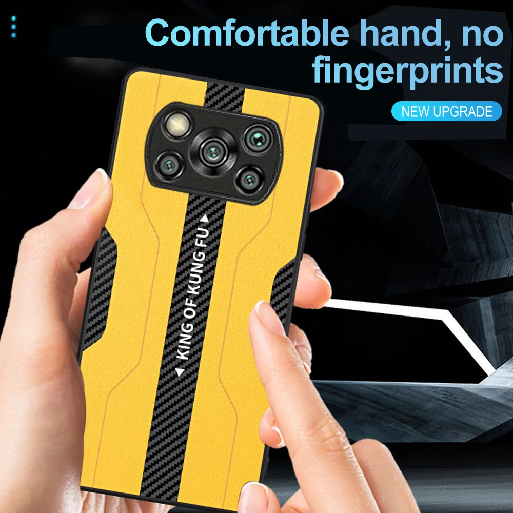 for xiaomi poco x3 pro case carbon fibre leather cover for xaomi poxo poko x 3 x3pro 6 67 soft tpu phone shell shockproof funda free global shipping