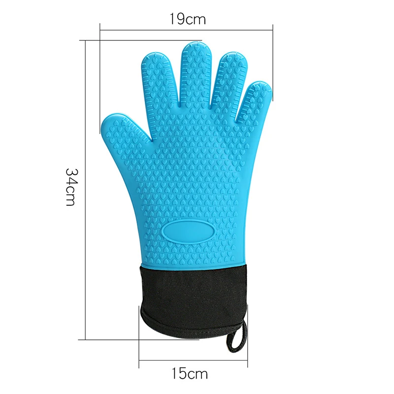 

Thick Silicone Gloves Long Heat-resistant Microwave Oven Mitts Non-slip Cooking BBQ Grill Gloves Heat Proof Baking Mitts Gloves