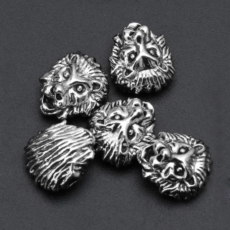 10 шт. металлические бусины-разделители в виде головы льва | Украшения и