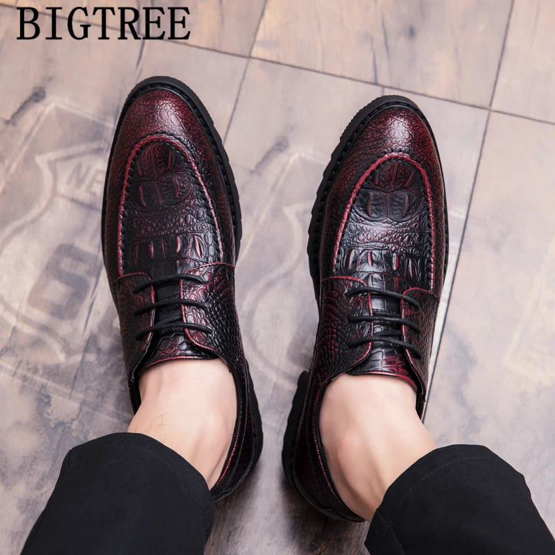 Crocodile Shoes Fashion Coiffeur Luxury Men Leather Tassel Loafers Brand Office Classic Zapatos Oxford Hombr | Обувь