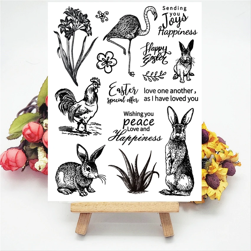 14x18 см с принтами кролика фермы прозрачный печать прозрачные наклейки