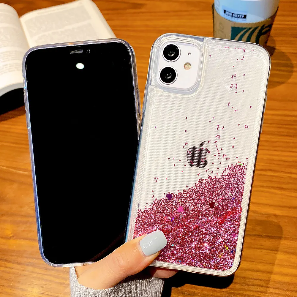 Чехол для iPhone 12 11 Pro Max SE 2020 мини чехлы XR X XS 7 8 6 6S Plus чехол с жидким песком на бампер