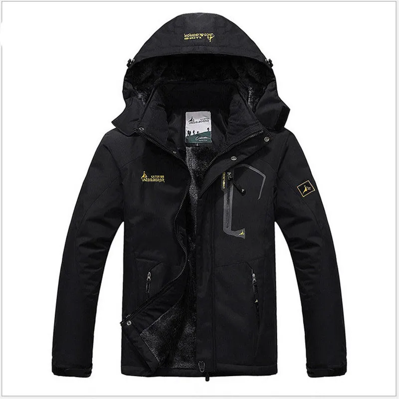 

Winter Jacket Men Warm Parka Inner Velvet Coat Windproof Military Hooded Male Jackets Outdoor Sport Overcoat Hiking Camping Coat