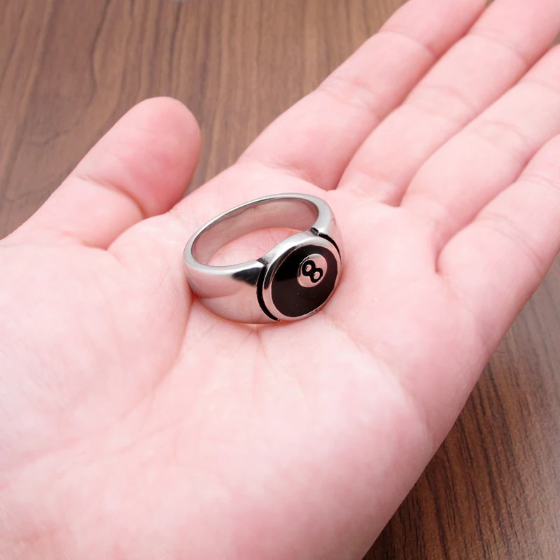 Мужское кольцо в стиле панк из нержавеющей стали 316L черное серебристое 8