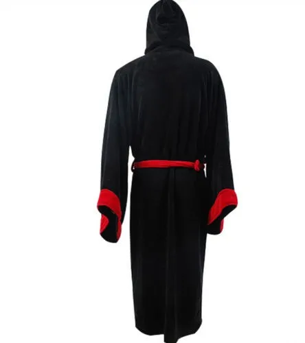 Original Fleece Hooded Black Robe Manttle Kimono Cloak Bathrobe Cosplay Costume Adult Version Polyester Sleepwear | Тематическая