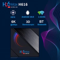h96 max quad core h616 6k hd smart tv box android 10 0 double wifi set top box with digital display 16g32g64g rom