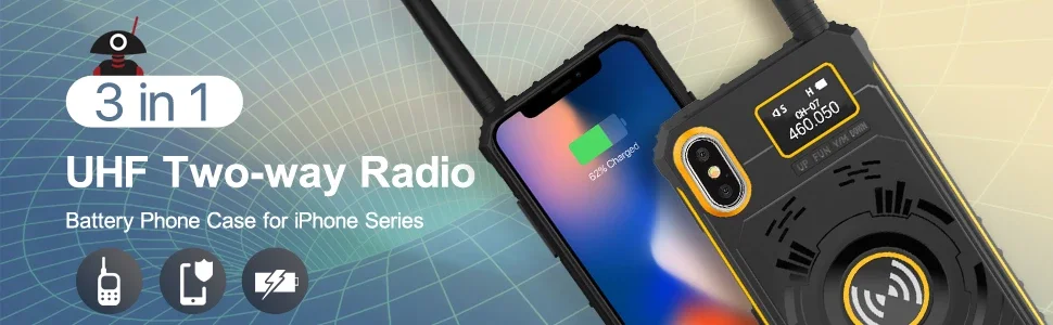 IRaddy GM-series 3-в-1 UHF чехол для телефона двусторонней радиосвязи Перезаряжаемые на Батарея защита от ударов при падении сотовый телефон для iPhone