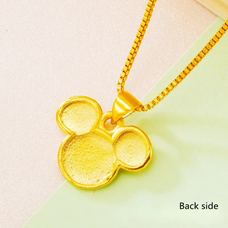 24-каратное золотое покрытие ожерелья для женщин, девочек, подростков с милым подвеской Микки, ожерелье для вечеринки, дня рождения, годовщины, парные украшения, подарок.