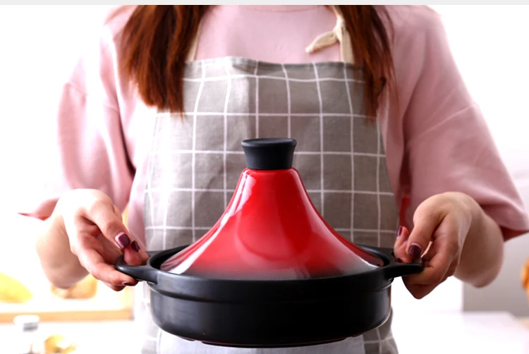 Morocco Tajine Tagine керамика горячий горшок кастрюля рисовая тушеная керамическая паровая рисовая японская глиняная сковорода высокая термостойкость 27 см