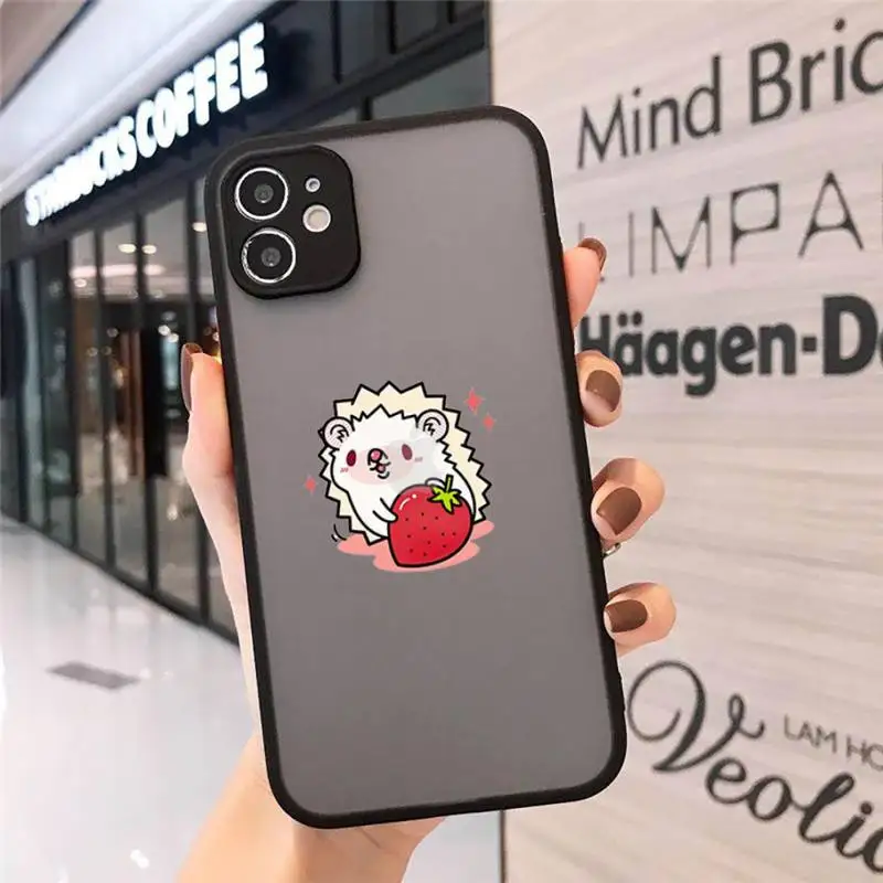 

hedgehog cute cartoon animal Phone Cases matte transparent For iphone 7 8 11 12 plus mini x xs xr pro max cover