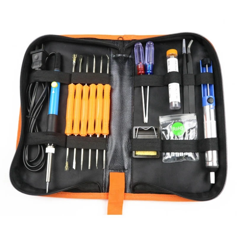 

Soldering Iron Kit Adjustable Temperature 220V 60W Solder Welding Tools Soldering Tips with 5Pcs Soldering Tips CN Plug