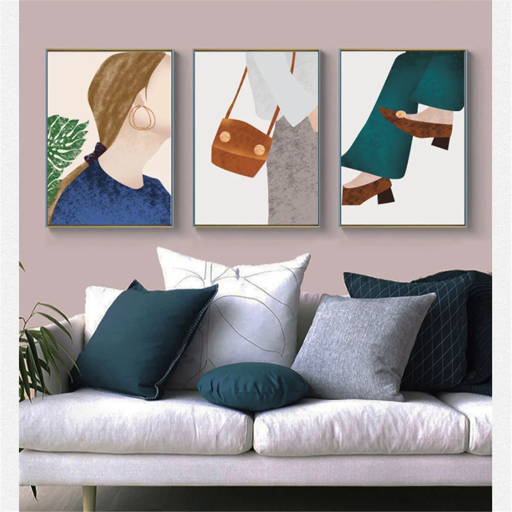 Холст постер из шелковой ткани мультфильм Современная Красота шопинг стильный