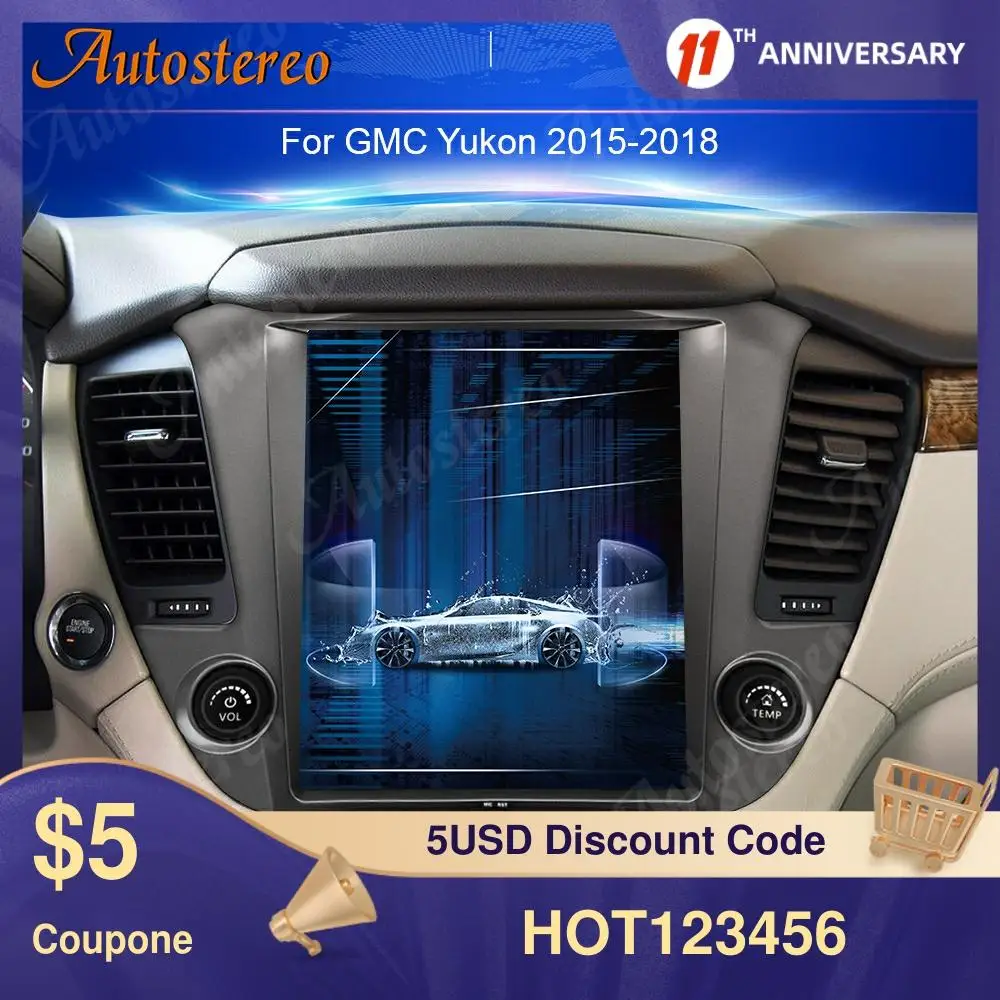 

For GMC Yukon Chevrolet Tahoe Suburban 2015-2019 Android 9.0 64G Tesla Style Car GPS Navigation Headunit Multimedia Auto Radio