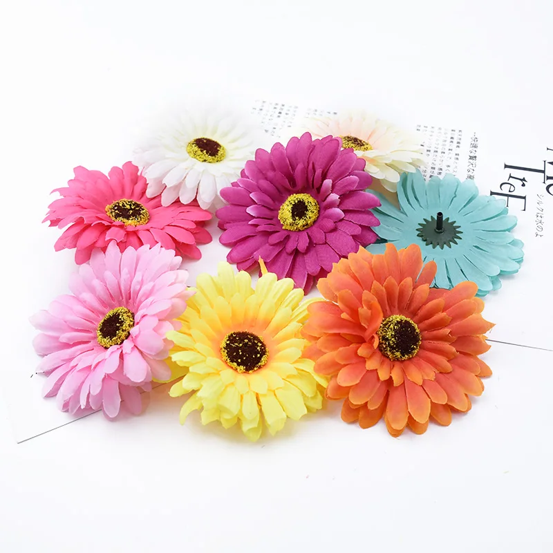 6 Pieces Cheap Artificial Plants Fake Gerbera Opening Flower Basket Decoration Home Garden Wedding Bridal Accessories Clearance