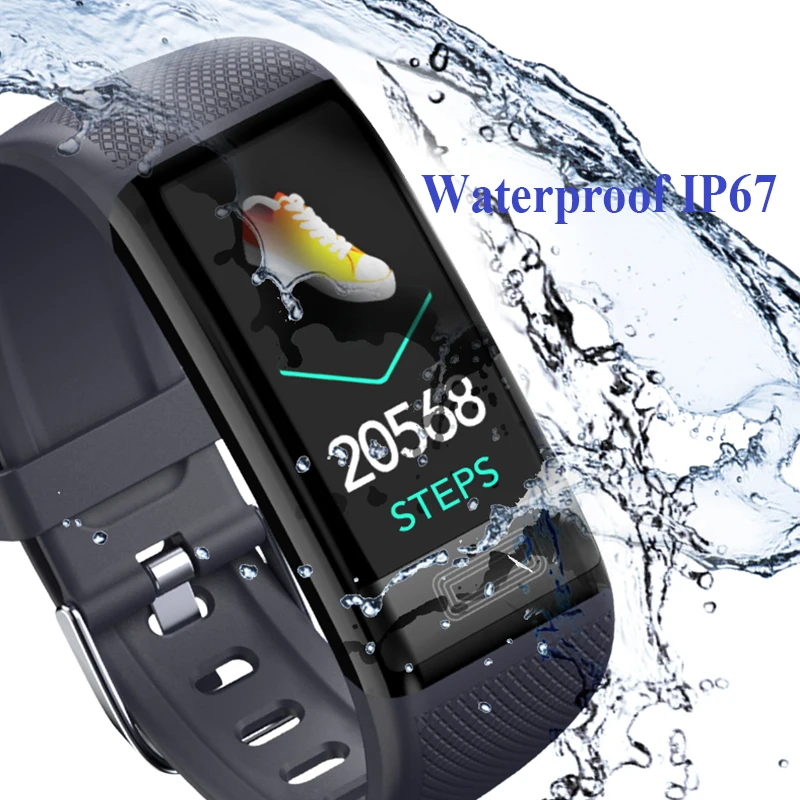 ЭКГ часы водонепроницаемый IP67 кровяное давление умный Браслет 1 14 дюймов браслет