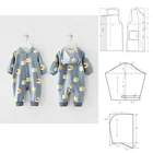 Детский весенне-осенний комбинезон с длинным рукавом и капюшоном, одежда для скалолазания, комбинезон, одежда с вырезами и узорами для шитья одежды