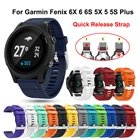 Мягкий силиконовый ремешок для наручных gps-часов Garmin Fenix 5X, 6 5S 6S 5X 6X Pro Smart ремешок для наручных часов 20 расстегиваемый ремешок шириной 22 или 26 мм, ремешок для часов Замена для Garmin Fenix3 3HR