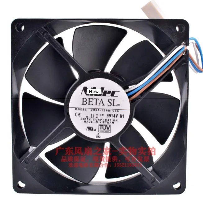 

Для Nidec D09A-12PM 05A DC 12V 0.10A 3-проводной 92x92x25 мм вентилятор охлаждения сервера
