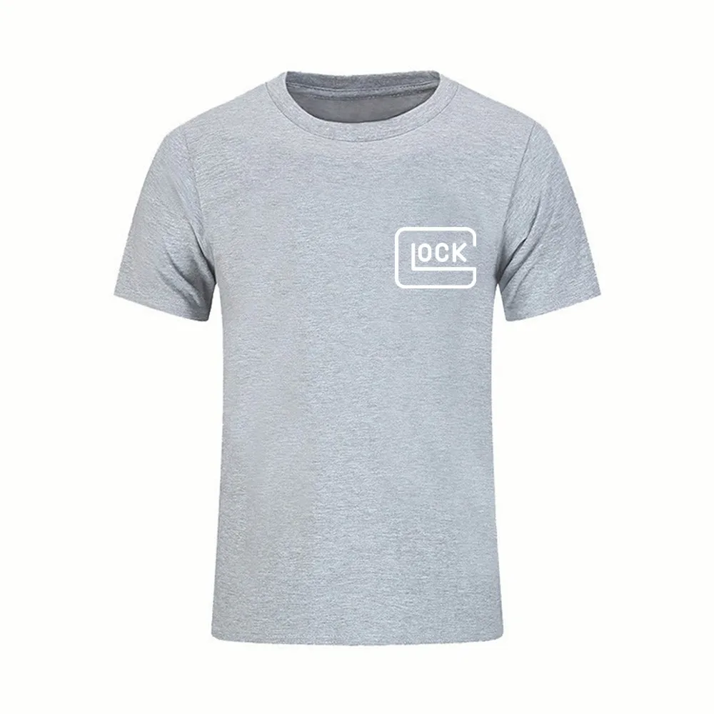 

Glock Handgun Logo T Shirt Men Streetwear Casual Short Sleeve Round Neck Cotton T-Shirt Summer Tops Tee Camisetas Hombre