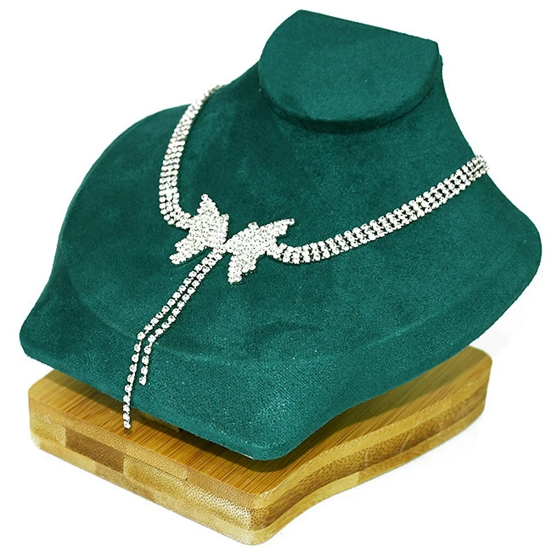 

Bamboo Wood Jewelry Stand Portrait Model Necklace Shelf Counter Display Pendant Support Jewelry Props Decoration