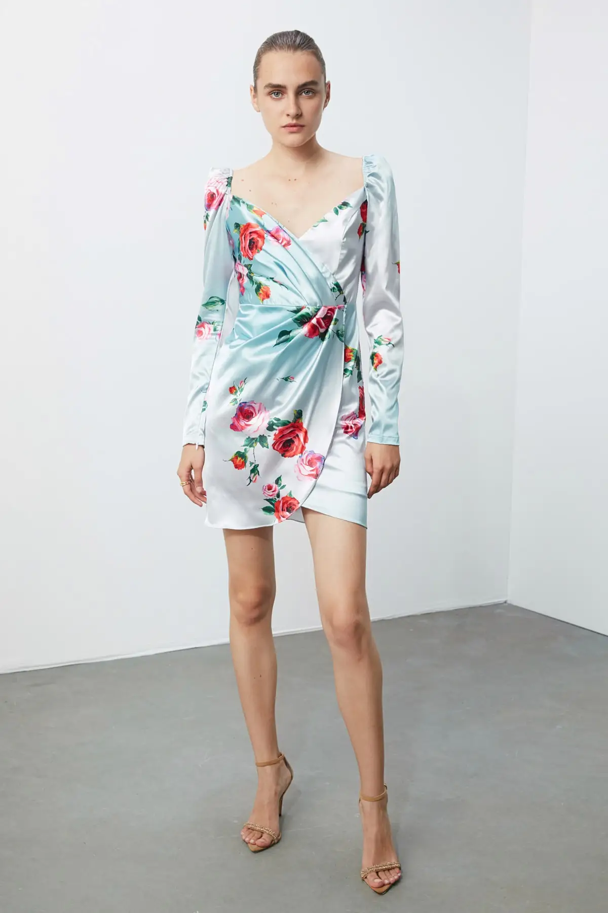 Платье с драпом и принтом|Женские платья| |