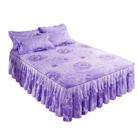 50 hot sale nordic romantic flower pattern polyester ruffled bedspreads bed skirt bed covers bedclothes sheet home room decor