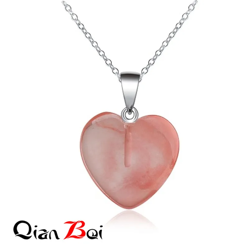 QianBei браслет с сердцем из опала рок натуральный кварцевый кристалл для лечения