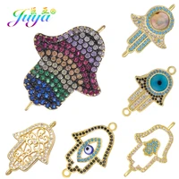 juya diy turkish jewelry findings hamsa fatima hand charm connectors for women men bracelet earrings necklace making accessories