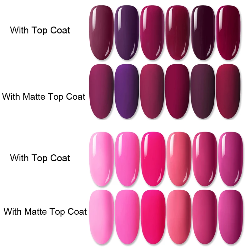 Гель лак BORN PRETTY для ногтей серия сливового цвета отмачиваемый УФ матовый гель