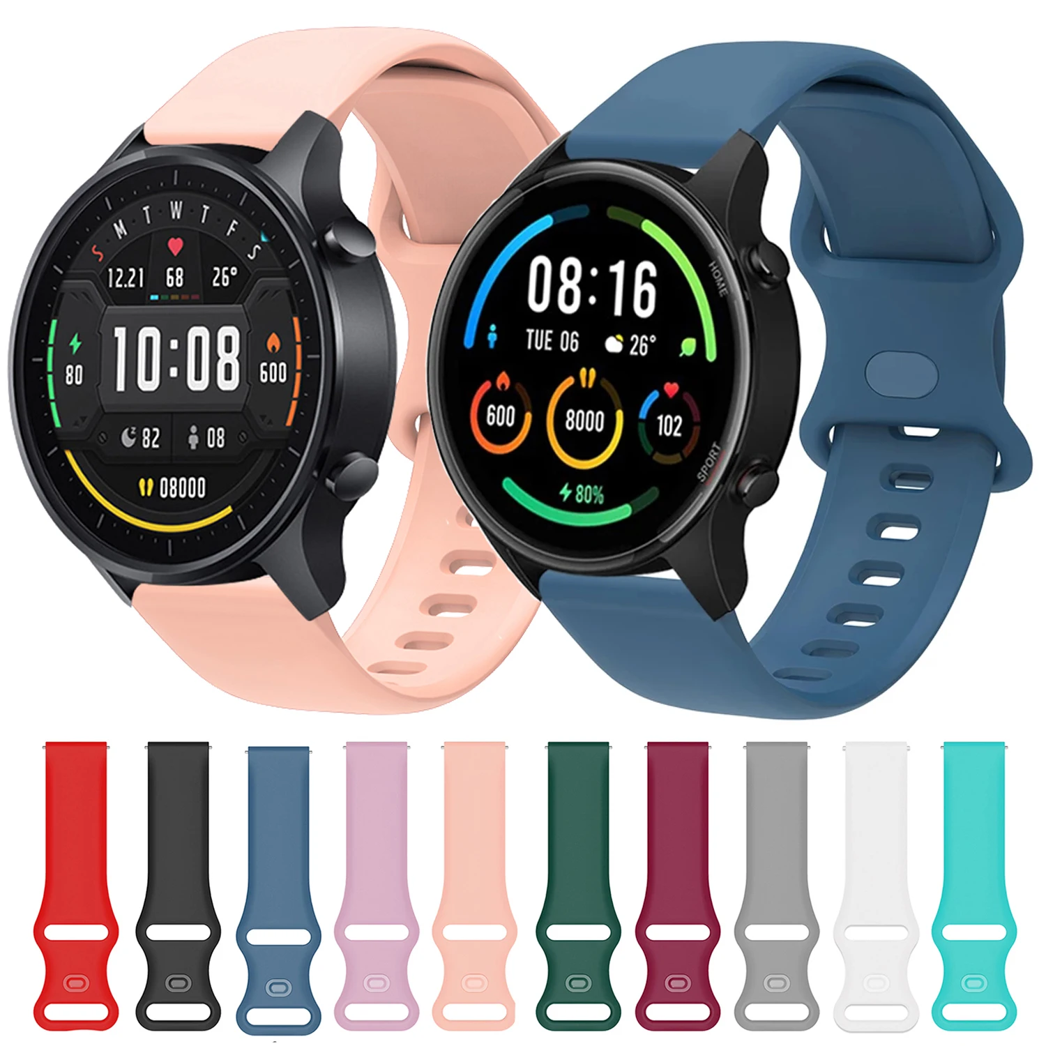 

New Silicone Easy Fit 22mm Strap For Xiaomi Watch Color Sports Replacement Watchbands For Amazfit GTR 2 2E GTR 47mm Bracelet