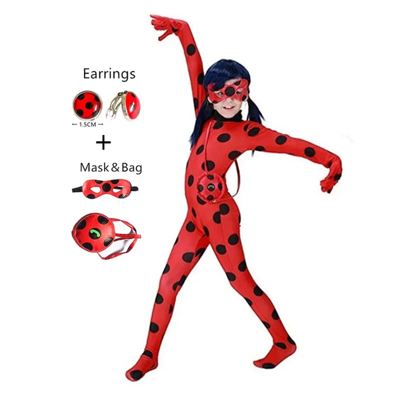 Одежда в горошек с черной кошкой изящные костюмы на Хэллоуин красными жуками для